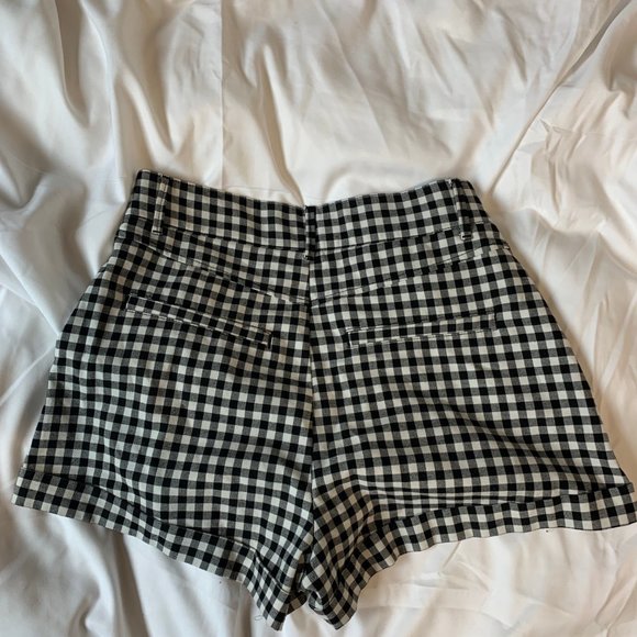 ZARA Retro Gingham High-Waisted Shorts Size XS - Picture 3 of 3
